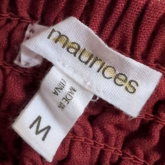 Maurices linen button  front dress rust red, size M - Picture 5 of 6